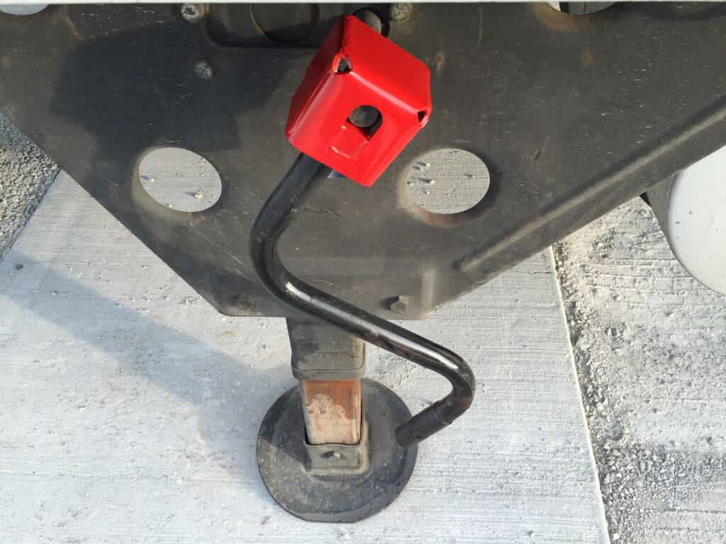 A Neffco Security Products JackDawg Trailer Theft Prevention Device Installed On A Trailer.